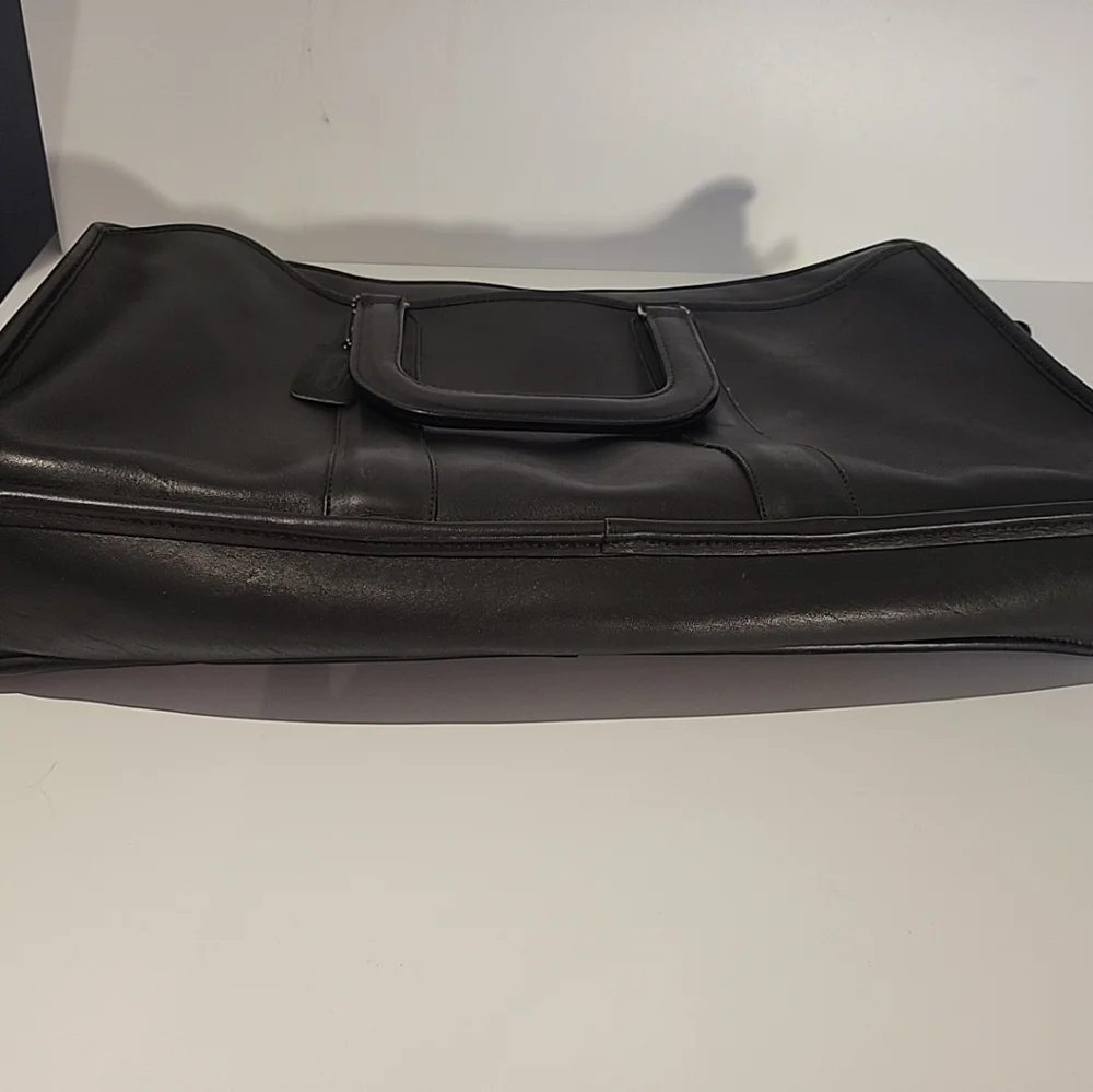 Coach Embassy Briefcase Portfolio Laptop Bag Black Leather 076-8031